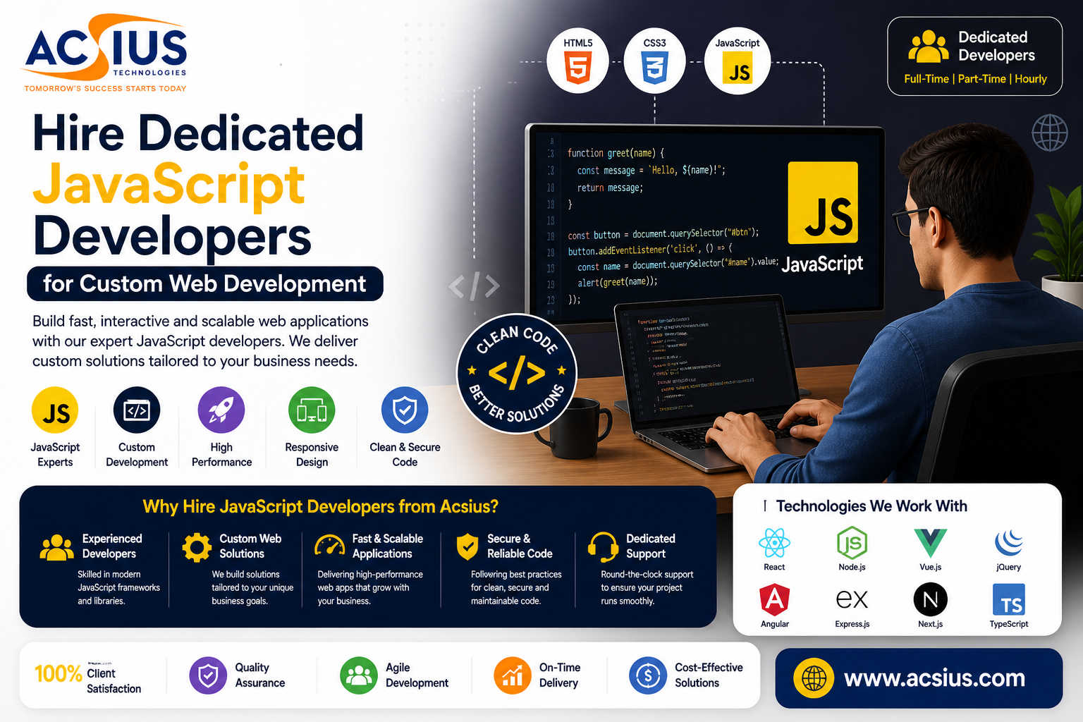 Hire Dedicated JavaScript Developers for Custom Web Development